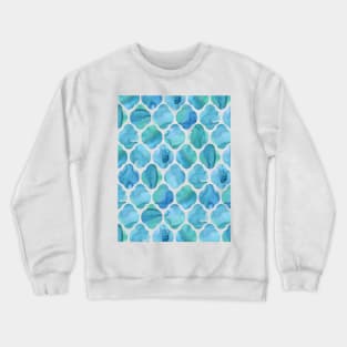 Turquoise Tile Pattern Crewneck Sweatshirt